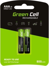 Genopladelige batterier green cell aaa hr03 800 mah 2 stk
