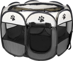 Sammenklappelig indhegning til hunde og katte - grå