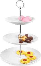 Hvid porcelænsetagère i 3 etager 35 cm