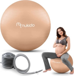 Graviditets- og fitnessbold 65 cm beige NUKIDO