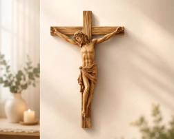 Hængende kors med Jesusfigur 24 × 6,5 × 36 cm