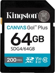 SD-kort 64 GB Kingston Canvas Go Plus C10 U3 V30 200/160 MB/s