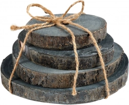 Træunderlag af træskiver, sæt á 4 stk.