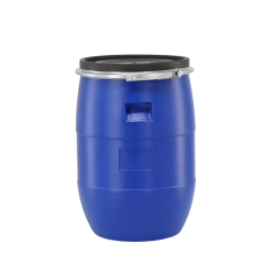 Plasttønde 60 l med metalbøjle, blå
