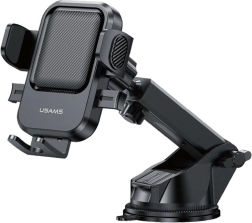 USAMS One-touch mobilholder til bil til forrude og instrumentbræt, sort