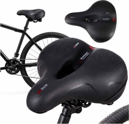 Bred cykelsadel i skum med refleks