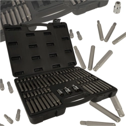 Sæt bits til akku-boremaskine og skralde, 75 dele i kuffert KAFUWELL