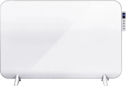 Hvid infrarød panelvarmer med håndklædeholder og Wi‑Fi