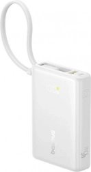 Powerbank Baseus PicoGo med digitalt display 10000 mAh, 45 W (hvid)