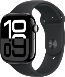 Apple Watch Series 10 GPS 46 mm med sort sportsrem - størrelse S/M