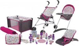 Stort legetøjsæt med tilbehør til dukker, 21 dele