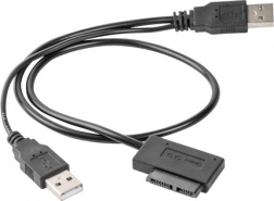 USB-adapter med strøm på kabel -> SATA Slim SSD (13-pin)