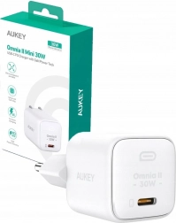 oplader AUKEY OMNIA II Mini USB‑C 30 W PD, hvid