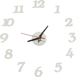 Selvklæbende vægur DIY sølv 12 timer