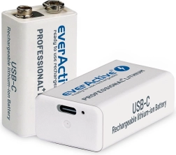 EverActive 9V akkumulator 550 mAh USB-C