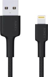Aukey lightning – usb-a kabel 2 m med nylonflet og MFi‑certificering