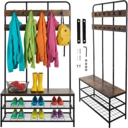 Fritstående entréreol med knager 182 cm Ruhhy