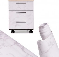 Selvklæbende dekorativ marmormagnoliafolie 1,22 × 50 m