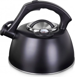 Stålkedel med fløjte og termometer 3 l – sort