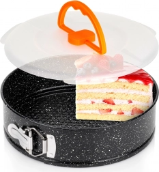 Sammenklappelig granit kageform med låg 24 cm