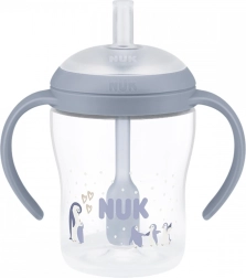 NUK Perfect Match træningssutteflaske med silikonsugerør 150 ml, pingvin