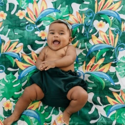 Bambus musselinble Dan Tommy Lise Lush Garden 120 × 120 cm