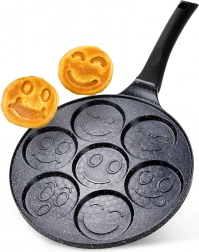 Granitpande til æg med 7 huller BLACK LINE 26 cm