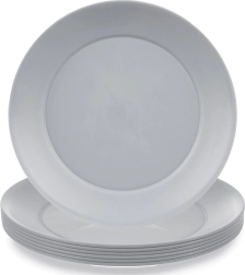 Plast desserttallerkener SANDY 20,5 cm, grå, 6 stk.