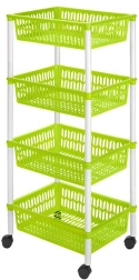 Kurvereol på hjul, 4 niveauer, 40 × 30 × 89 cm, plast