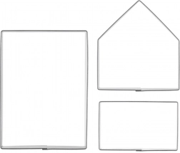 Sæt af rustfri udstiksforme til peberkagehus, 3 stk.