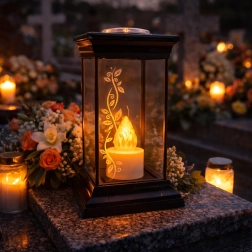 Solarlanterne med LED-lys 14 × 14 × 28 cm - 1 stk.