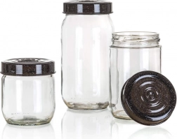 Glasbeholdere LINZI 3 stk., granit