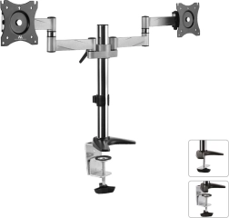 Stativ til to LCD-skærme Maclean 13-27" 8 kg aluminiums