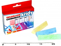 Trekantede farvede fortovskridt, 6 stk.