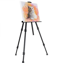 Sammenklappeligt metal-tripod staffeli til maling med taske 162 cm