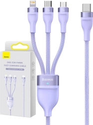 Multifunktionel opladerkabel Baseus med USB-C, Micro USB og Lightning stik, 100W, 1,5 m