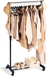 Metal tøjstativ på hjul 140 cm