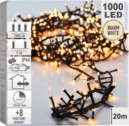 Julelyskæde 1000 LED 20 m – varm hvid