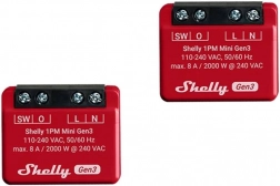 Shelly 1PM Mini Gen3 sæt 2 smarte kontakter Wi‑Fi/Bluetooth