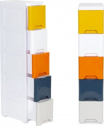 opbevaringsboks til legetøj og badeværelsesartikler med 5 udtræksskuffer på hjul modernhome