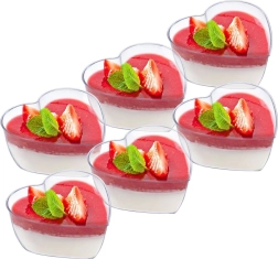 Hjerteformede dessertskåle 120 ml, 6 stk.