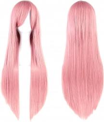Rosa paryk 80 cm til cosplay