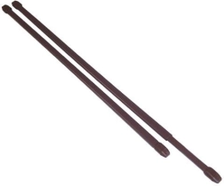 Teleskopisk vitrageskinne 50–90 cm, metal, brun, sæt med 2 stk.