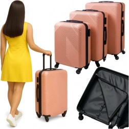 Sæt af rejsekufferter 3-i-1 pink TRIZAND