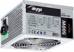Akyga ATX strømforsyning 500 W med 12 cm blæser og PCI‑E 6+2