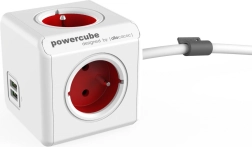 Forlængerstrømstik PowerCube Extended USB 1,5 m, rød