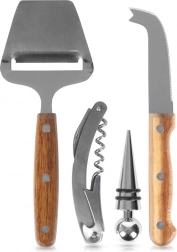 Sæt med vin- og ostetilbehør, 4 dele