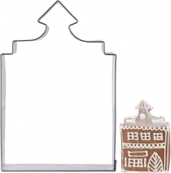 Udstejker i rustfrit stål til småkager – lille hus 10 cm