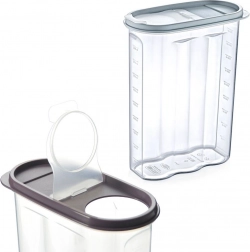 Plastdåse til tørvarer med dispenser og måleskala 2,4 l