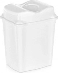 Plastikskraldespand med vippe låg 9 l hvid